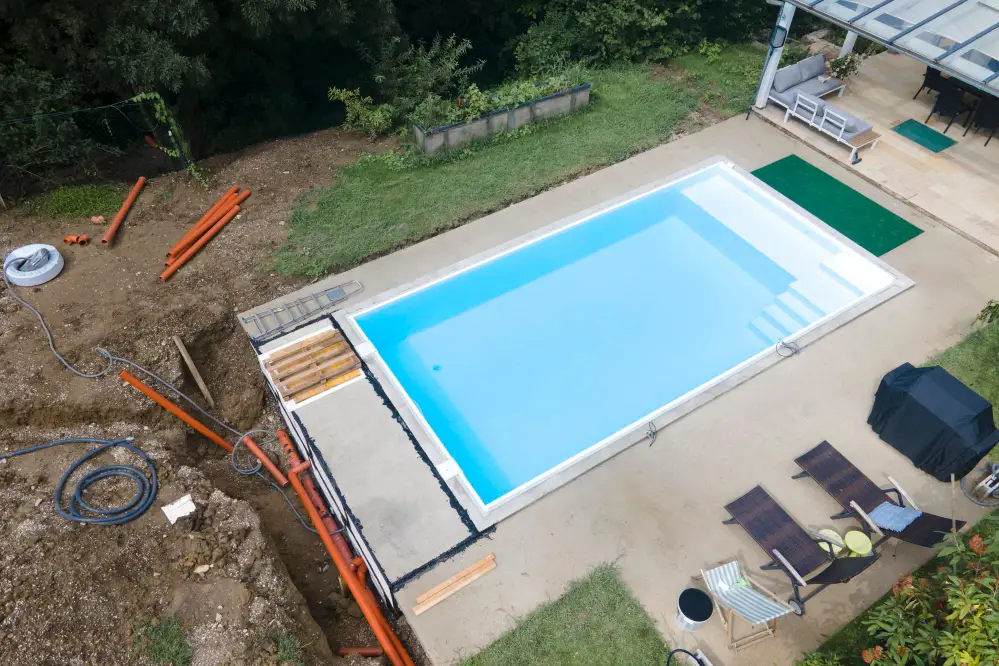 Remodeled pool with modern tiles